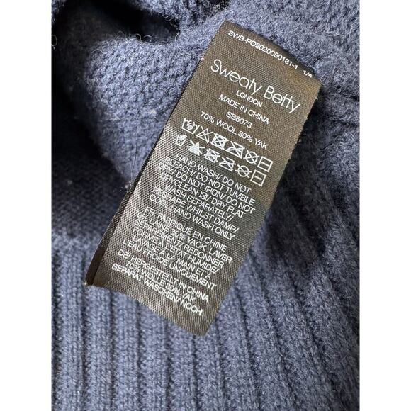 Sweaty Betty Womens SMALL elevate Mountain Wool Yak Blend Jumper Sweater Blue - Picture 3 of 6